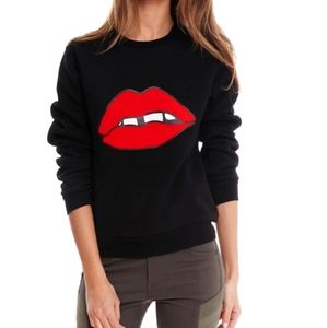 American Retro Kiss black pullover sweater women's size 0